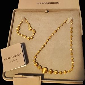 Marco Bicego Africa Mixed bead necklace and bracelet set 18k yellow gold